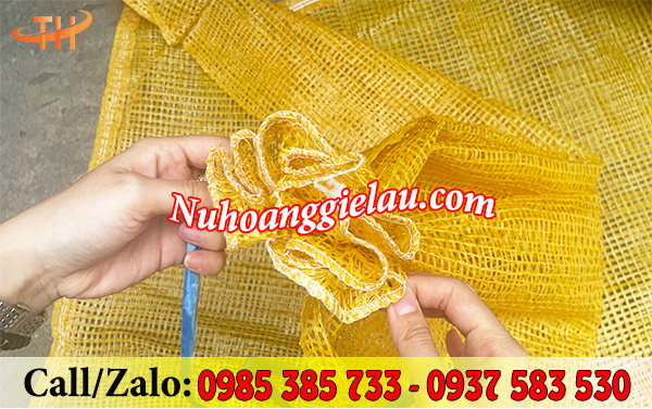 Bao lưới đựng nông sản với thiết kế dây rút tiện lợi Bao lưới đựng nông sản với thiết kế dây rút tiện lợi