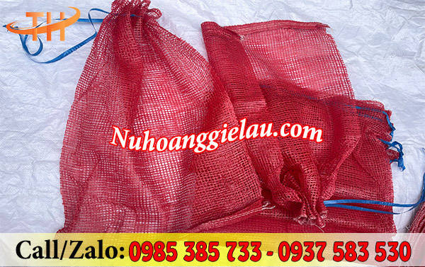 Bao tải lưới có dây rút tiện lợi trong quá trình đựng nông sản Bao tải lưới có dây rút tiện lợi trong quá trình đựng nông sản