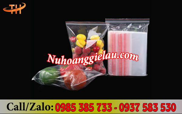 Túi zip chỉ đỏ trong suốt Túi zip chỉ đỏ trong suốt