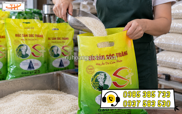 Bao đựng gạo ST25 in sẵn bắt mắt, chỉnh chu Bao đựng gạo ST25 in sẵn bắt mắt, chỉnh chu
