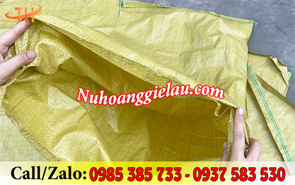 Bao tải dứa đóng hàng màu vàng Bao tải dứa đóng hàng màu vàng