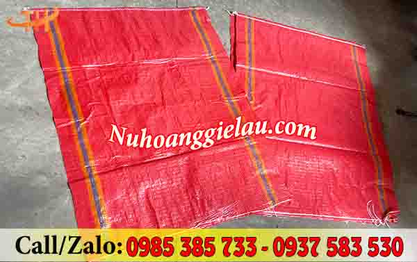 Bao tải dứa đỏ phối sọc Bao tải dứa đỏ phối sọc