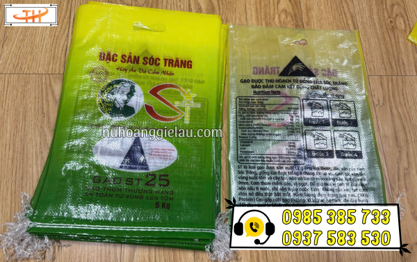Bao đựng gạo thương hiệu ST25 in sẵn Bao đựng gạo thương hiệu ST25 in sẵn