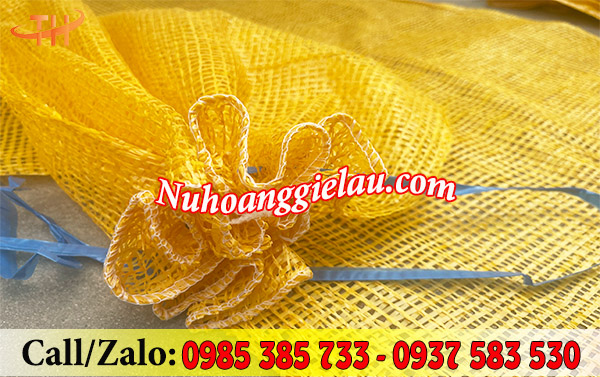 Bao lưới đựng nông sản có dây rút tiện lợi Bao lưới đựng nông sản có dây rút tiện lợi