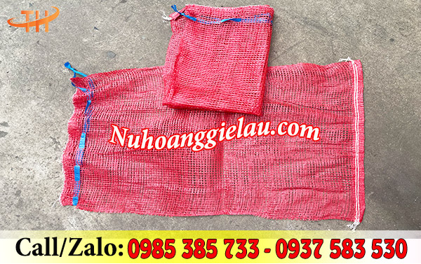 Bao lưới đựng nông sản màu đỏ Bao lưới đựng nông sản màu đỏ