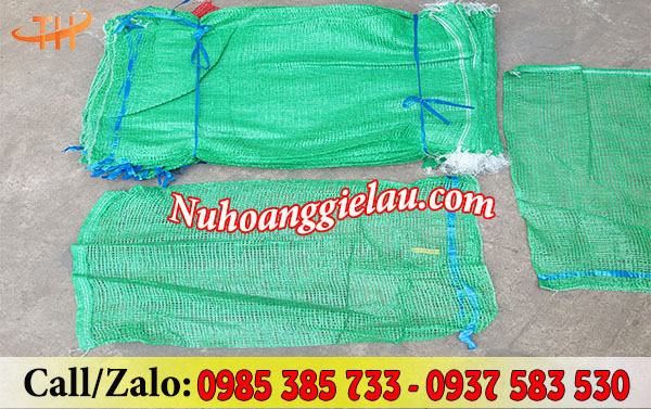 Bao tải lưới đóng hàng nông sản màu xanh Bao tải lưới đóng hàng nông sản màu xanh