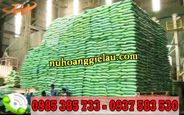 Bao tải 15kg màu xanh đựng gạo tại xưởng Bao tải 15kg màu xanh đựng gạo tại xưởng