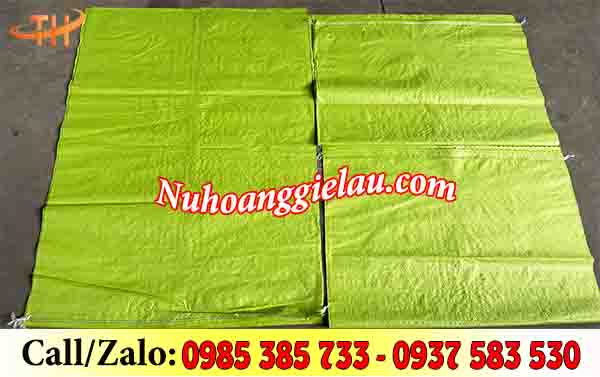 Bao tải PP dệt màu xanh 25kg màu xanh lá  Bao tải PP dệt màu xanh 25kg màu xanh lá
