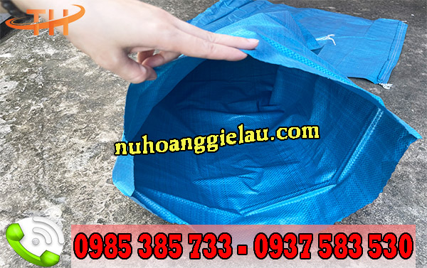 Bao tải xanh 50x60cm phần miệng bao được cắt nhiệt Bao tải xanh 50x60cm phần miệng bao được cắt nhiệt