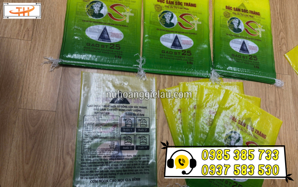 Bao tải PP dệt đựng gạo loại có tráng nhựa Bao tải PP dệt đựng gạo loại có tráng nhựa