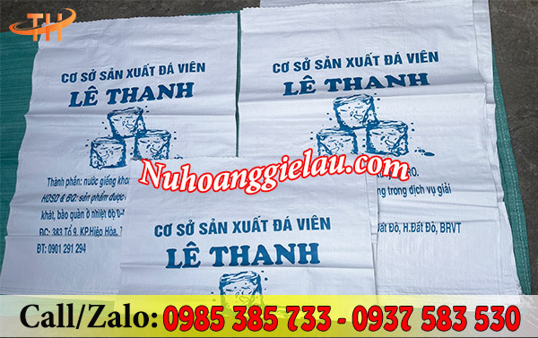 Bao tải đựng nước đá tráng màng nilon sạch Bao tải đựng nước đá tráng màng nilon sạch