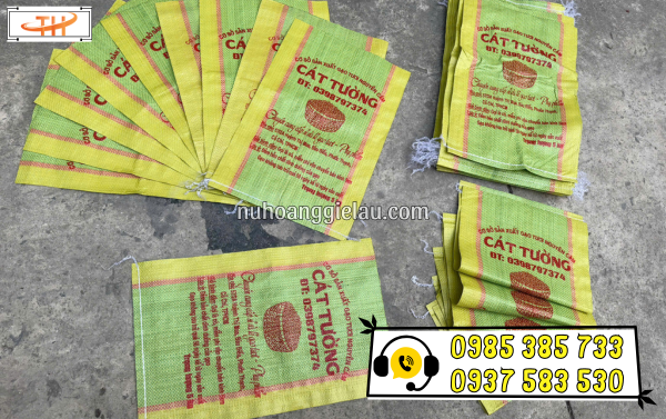 Bao tải PP dệt đựng gạo in logo Bao tải PP dệt đựng gạo in logo