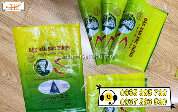 Bao tải gạo ST25 in sẵn hàng chuẩn dày, in sắc nét sẵn tại Thu Hồng Bao tải gạo ST25 in sẵn hàng chuẩn dày, in sắc nét sẵn tại Thu Hồng