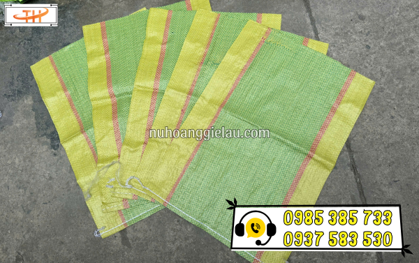 Bao tải PP dệt đựng gạo màu phối sọc Bao tải PP dệt đựng gạo màu phối sọc