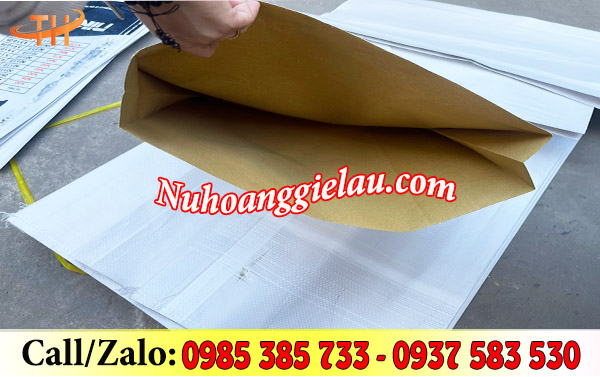 Bao tải giấy xi măng với lớp trong là giấy, lớp ngoài tráng màng nhựa PP Bao tải giấy xi măng với lớp trong là giấy, lớp ngoài tráng màng nhựa PP