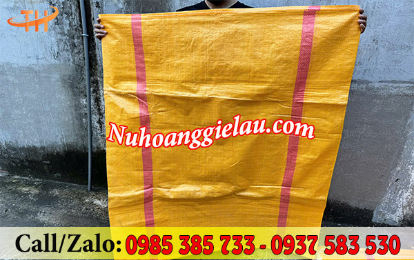 Bao tải màu cam 150kg màu cam phối sọc Bao tải màu cam 150kg màu cam phối sọc