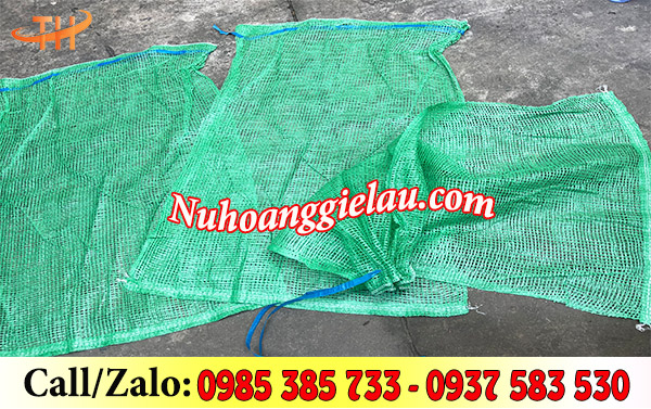 Bao tải lưới dựng nông sản có dây rút miệng tiện lợi Bao tải lưới dựng nông sản có dây rút miệng tiện lợi