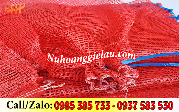 Bao tải lưới đóng hàng nông sản có sắn dây rút miệng tiện lợi Bao tải lưới đóng hàng nông sản có sắn dây rút miệng tiện lợi