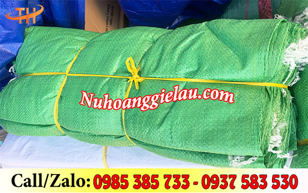 Bao tải xanh đựng nước đá bó 100 cái Bao tải xanh đựng nước đá bó 100 cái