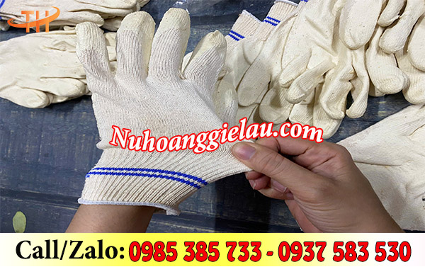 Găng tay len bảo hộ phủ cao su co giãn tốt Găng tay len bảo hộ phủ cao su co giãn tốt