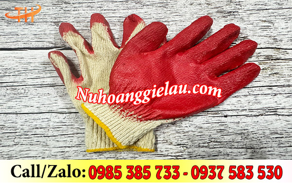 Găng tay nhúng nhựa đỏ Găng tay nhúng nhựa đỏ