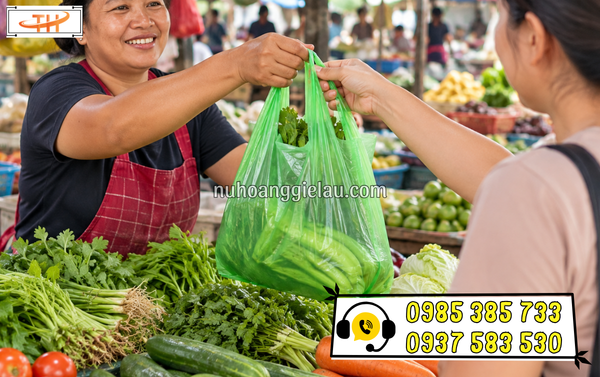 Túi nilon hàng chợ đóng gói hàng nhanh, tiện Túi nilon hàng chợ đóng gói hàng nhanh, tiện