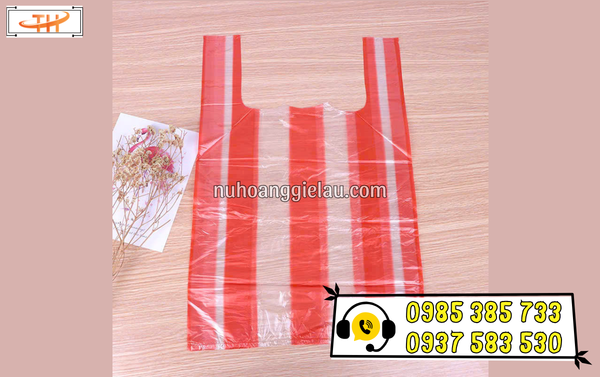 túi nilon 2 quai sọc đỏ màu đẹp, đựng hàng hoá tiện lợi túi nilon 2 quai sọc đỏ màu đẹp, đựng hàng hoá tiện lợi