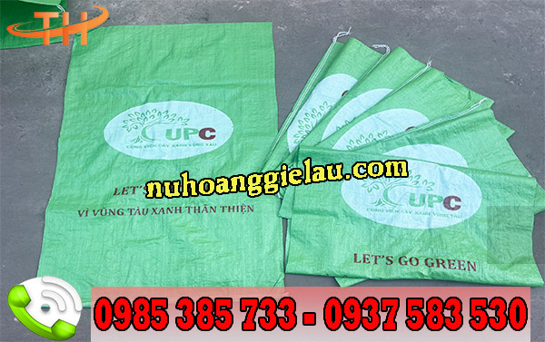 Bao tải in logo màu xanh Bao tải in logo màu xanh