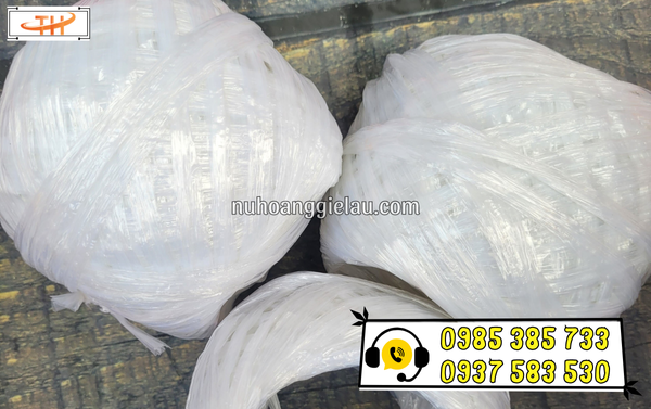 Cuộn dây buộc nilon màu trắng loại 100g Cuộn dây buộc nilon màu trắng loại 100g