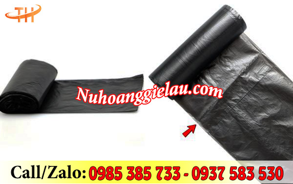 Cuộn túi rác đen có thiết kế đường gân xé tiện lợi Cuộn túi rác đen có thiết kế đường gân xé tiện lợi
