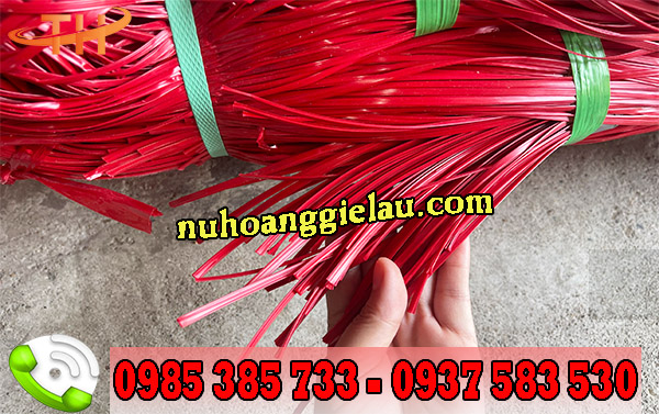 dây nilon bản nhỏ màu đỏ dày, bền dây nilon bản nhỏ màu đỏ dày, bền