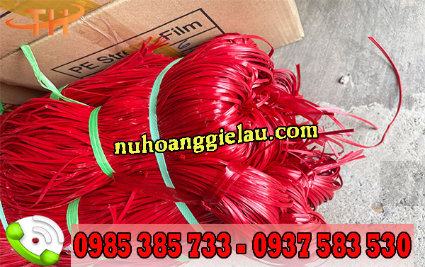 Dây nilon kẽm bản nhỏ màu đỏ Dây nilon kẽm bản nhỏ màu đỏ