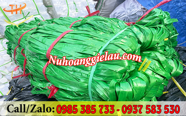 Dây nilon bẹ màu xanh được đóng gói thành kiện lớn 25kg Dây nilon bẹ màu xanh được đóng gói thành kiện lớn 25kg