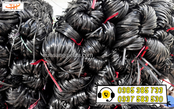 Dây nilon kẽm khô bó màu đen Dây nilon kẽm khô bó màu đen
