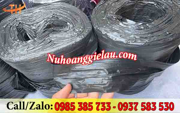 Cuộn dây nilon ống màu đen bản rộng, dày dặn  Cuộn dây nilon ống màu đen bản rộng, dày dặn