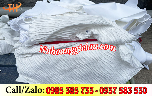 Vải lau cotton trắng đóng cục 5kg, bao 50kg Vải lau cotton trắng đóng cục 5kg, bao 50kg