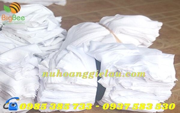 giẻ lau trắng đa dạng nhiều cỡ