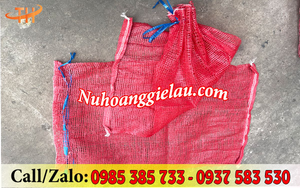 Bao tải lưới tiện dụng với thiết kế dây rút Bao tải lưới tiện dụng với thiết kế dây rút