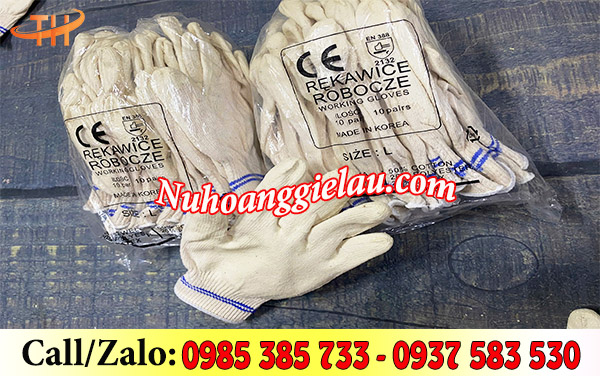 Găng tay len bảo hộ phủ cao su đóng bịch tiện lợi Găng tay len bảo hộ phủ cao su đóng bịch tiện lợi