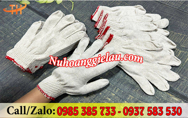 Găng tay sợi len màu kem Găng tay sợi len màu kem