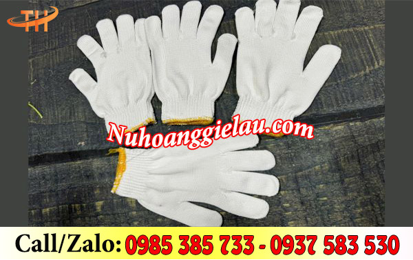 Bao tay sợi len poly trắng Bao tay sợi len poly trắng