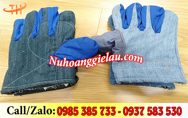 Găng tay vải jean siêu dày dặn Găng tay vải jean siêu dày dặn