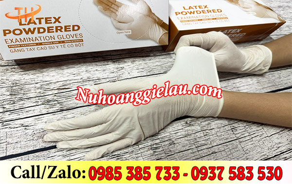 Găng tay cao su y tế có bột I-Med siêu co giãn Găng tay cao su y tế có bột I-Med siêu co giãn