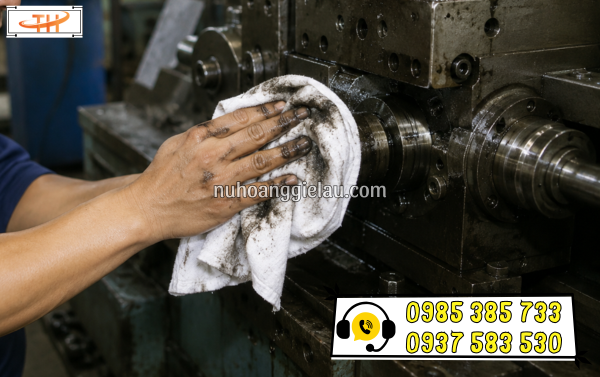 Giẻ lau công nghiệp cotton thấm hút dầu nhớt hiệu quả Giẻ lau công nghiệp cotton thấm hút dầu nhớt hiệu quả