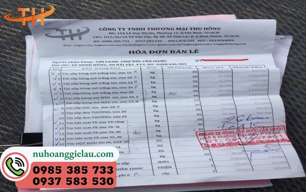 Hóa đơn bán hàng đi vào sáng nay tại Thu Hồng Hóa đơn bán hàng đi vào sáng nay tại Thu Hồng