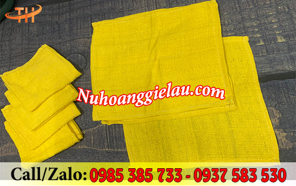 Khăn lau cotton 28x28cm màu vàng Khăn lau cotton 28x28cm màu vàng
