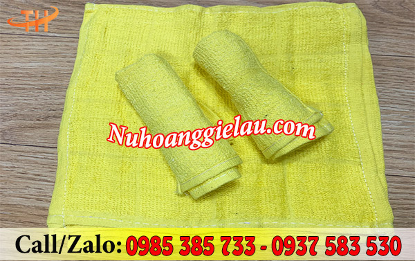 Khăn cotton vuông màu vàng Khăn cotton vuông màu vàng