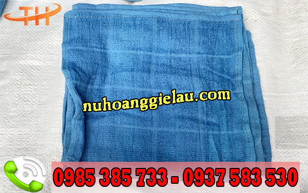 Khăn vuông cotton xanh Khăn vuông cotton xanh