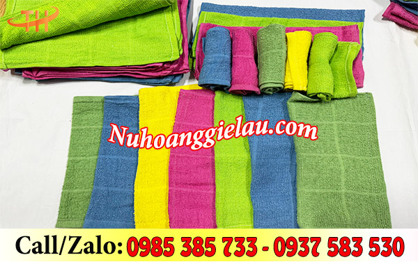Khăn lau cotton đa dạng màu sắc Khăn lau cotton đa dạng màu sắc