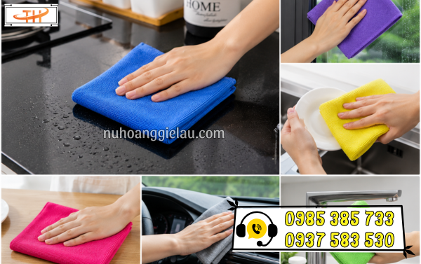 Khăn lau vuông đa năng nhiều màu được dùng dụng phổ biến trong đời sống và sản xuất Khăn lau vuông đa năng nhiều màu được dùng dụng phổ biến trong đời sống và sản xuất